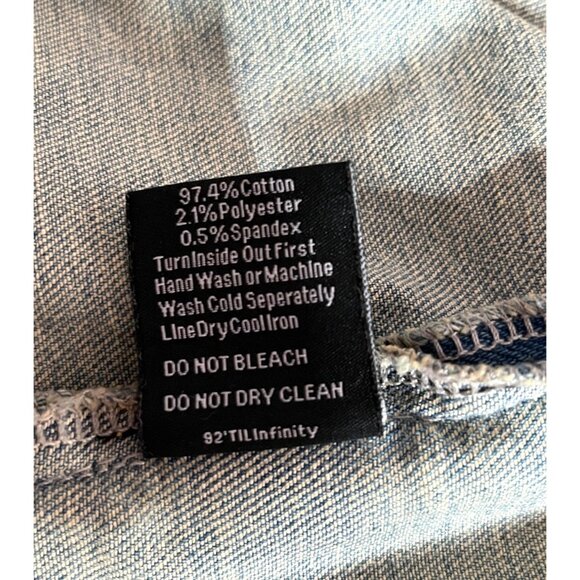 Unisex "Embellish" Custom Painted Distressed Denim Jacket With Painted Graphics - Picture 14 of 16